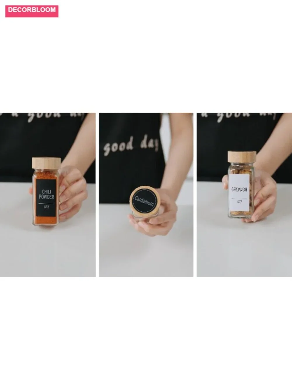 36 Spice Jars with Bamboo Lids, 4 Oz Glass Containers with Shaker Lids, 547